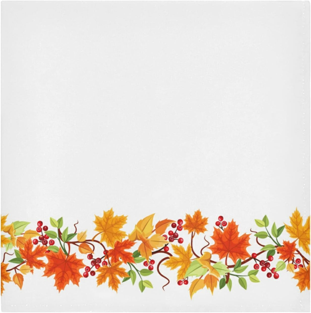 Thanksgiving Day Cloth Napkins Set of 6, Autumn Leaves Square Premium Polyester Table Linen for Thanksgiving Day Dinner Parties