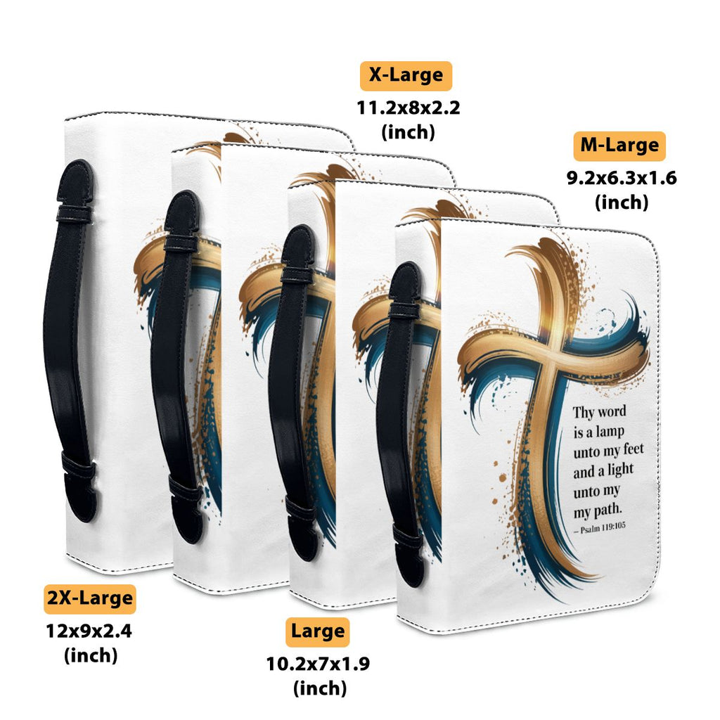 Joshua 1:9 Bible Cover | "Be Strong and Courageous" Cross Design Case | Durable Christian Gift for Men & Women