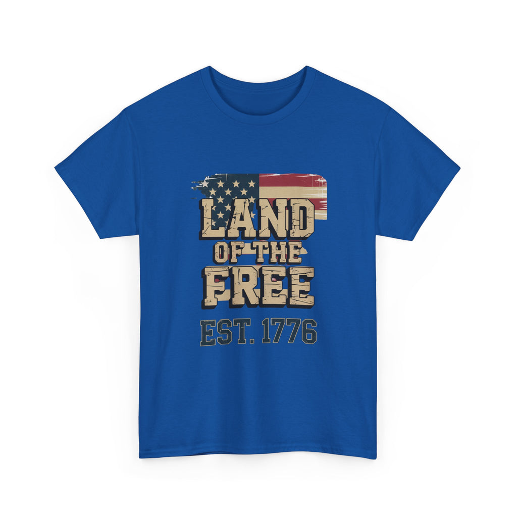 Land of the Free T-Shirt - American Flag EST. 1776 Patriotic Tee