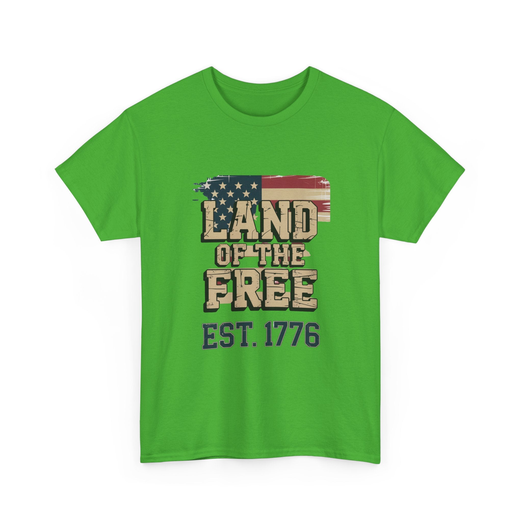 Land of the Free T-Shirt - American Flag EST. 1776 Patriotic Tee