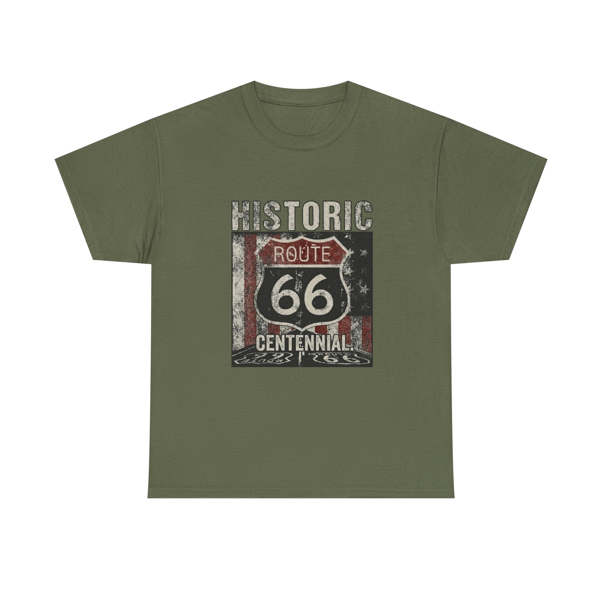 Route 66 Historic Sign T‑Shirt — Vintage Centennial Road Trip Tee