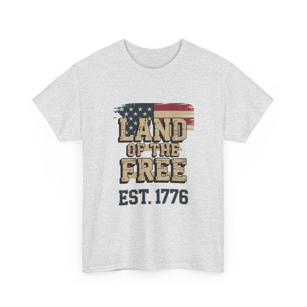 Land of the Free T-Shirt - American Flag EST. 1776 Patriotic Tee