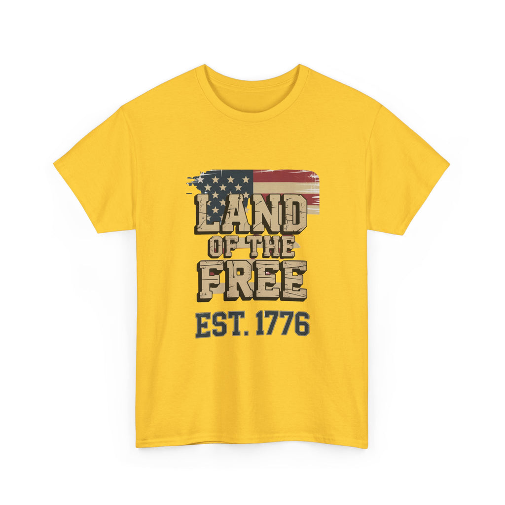 Land of the Free T-Shirt - American Flag EST. 1776 Patriotic Tee