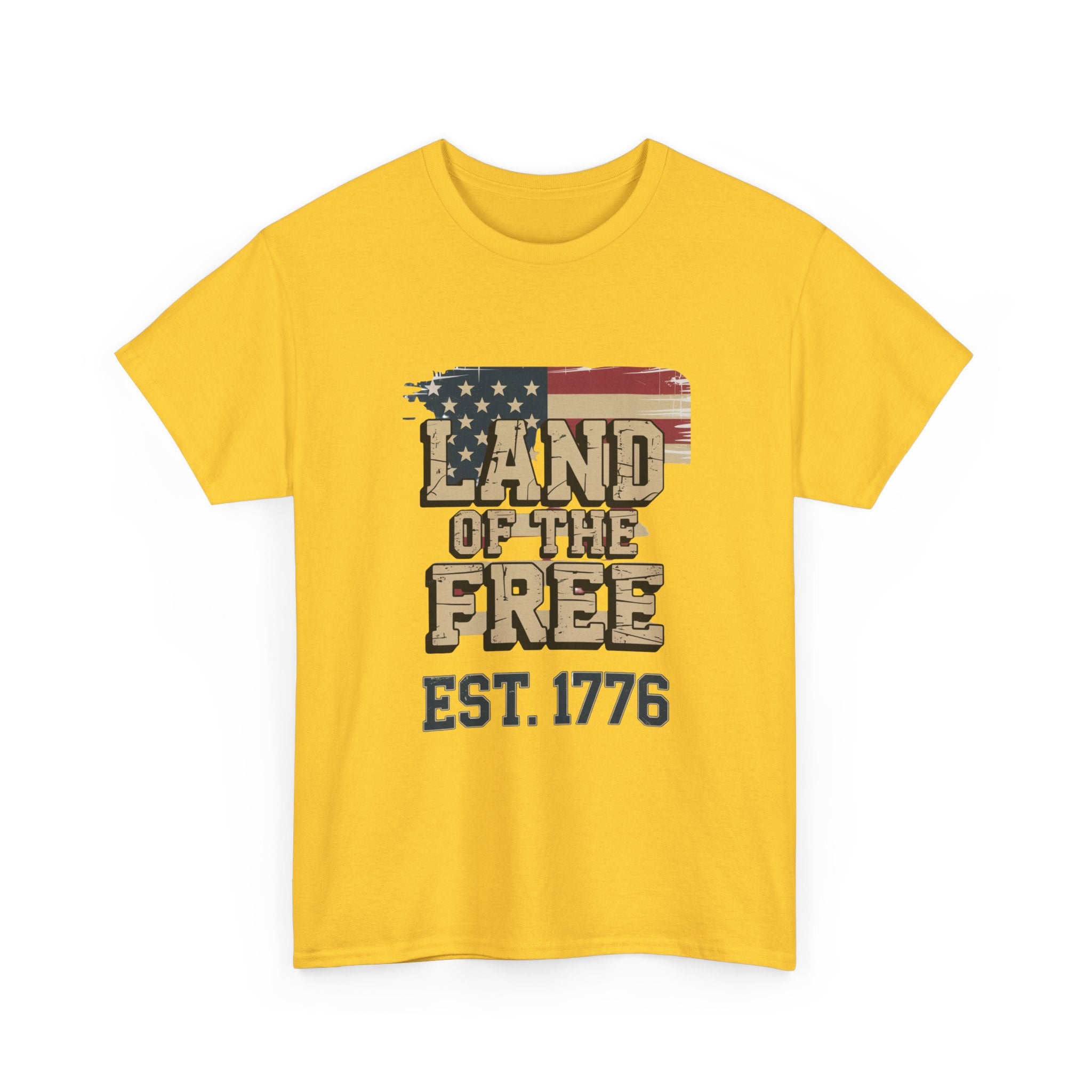 Land of the Free T-Shirt - American Flag EST. 1776 Patriotic Tee