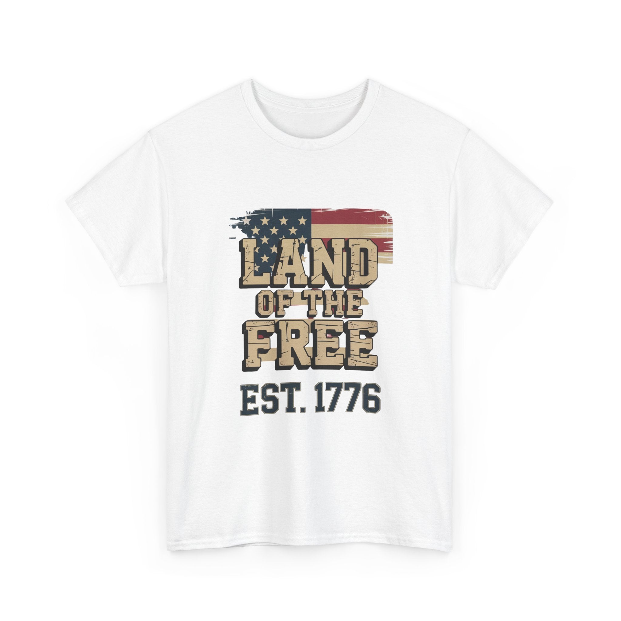 Land of the Free T-Shirt - American Flag EST. 1776 Patriotic Tee