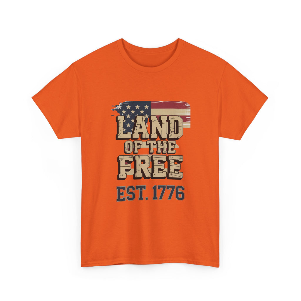 Land of the Free T-Shirt - American Flag EST. 1776 Patriotic Tee