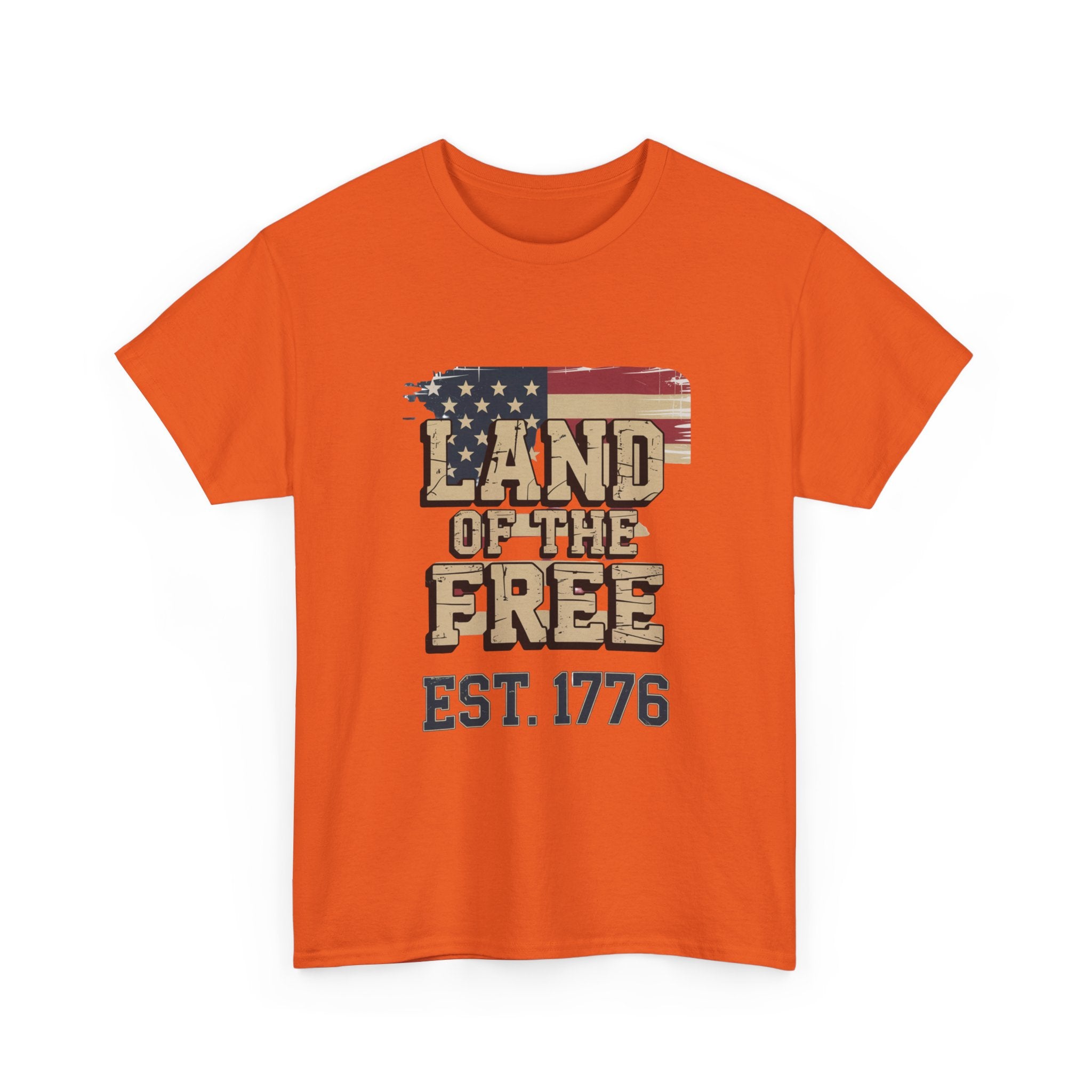 Land of the Free T-Shirt - American Flag EST. 1776 Patriotic Tee
