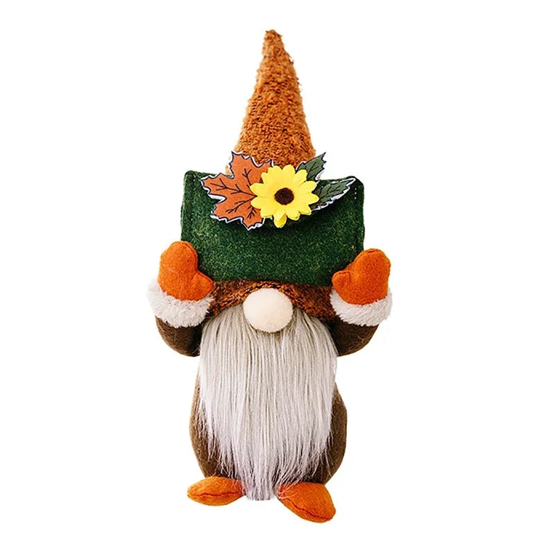 Fall Gnome Maple Leaf Sunflower Plush Faceless Doll Glowing Elf Dwarf Decorations For Christmas Harvest Thanksgiving Decor Gifts