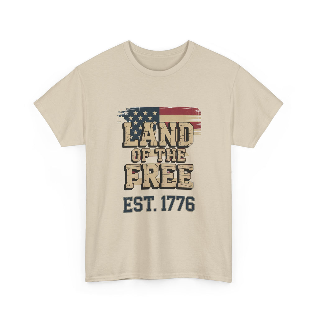 Land of the Free T-Shirt - American Flag EST. 1776 Patriotic Tee