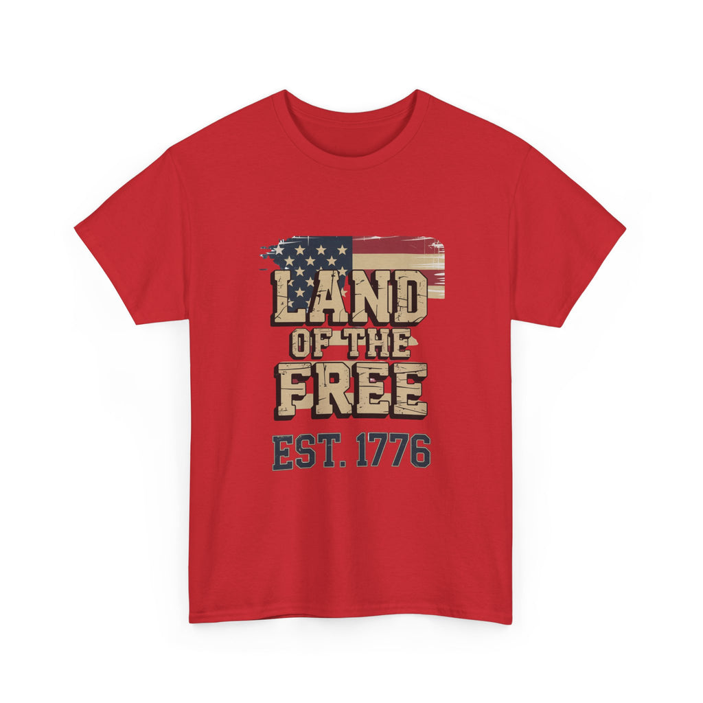 Land of the Free T-Shirt - American Flag EST. 1776 Patriotic Tee