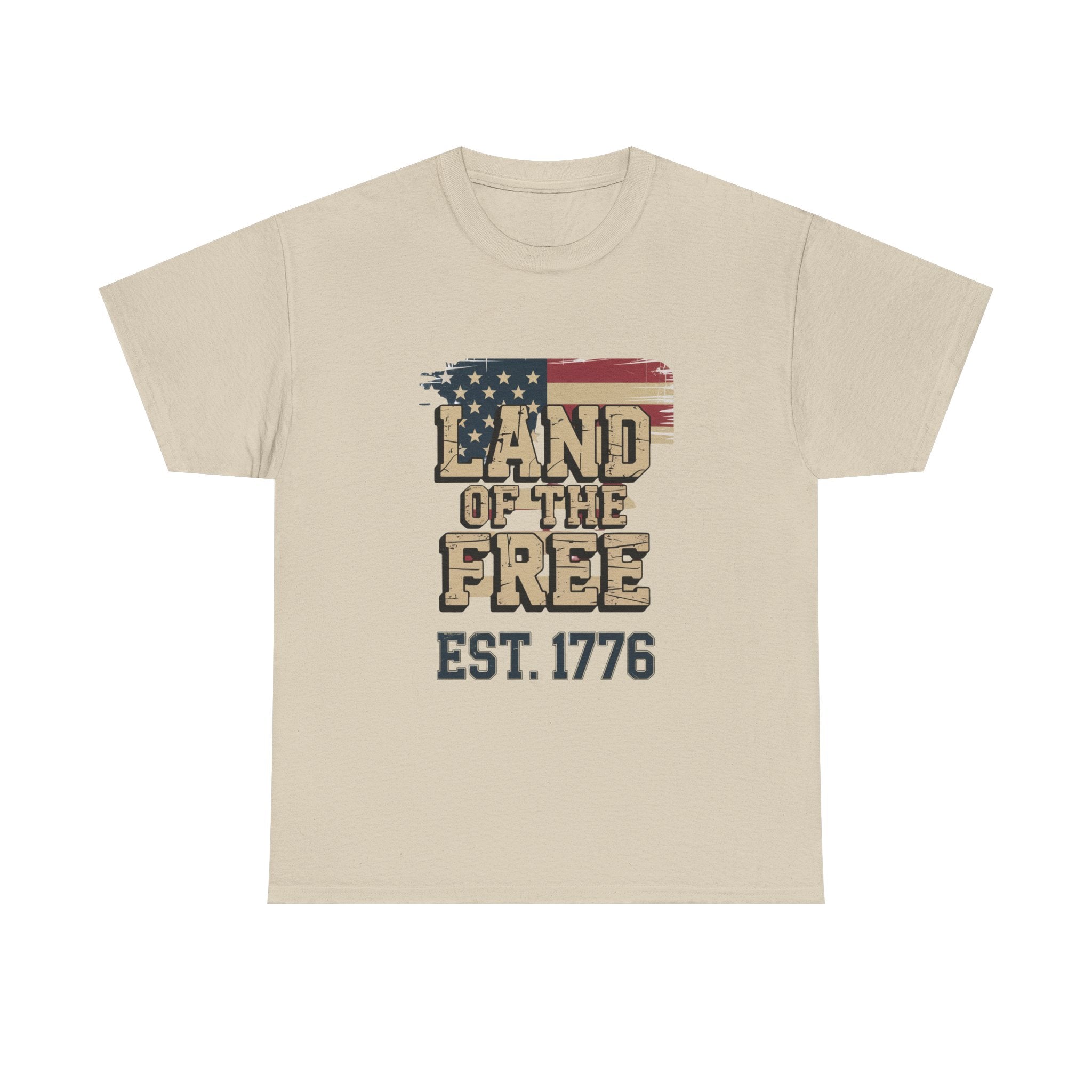 Land of the Free T-Shirt - American Flag EST. 1776 Patriotic Tee