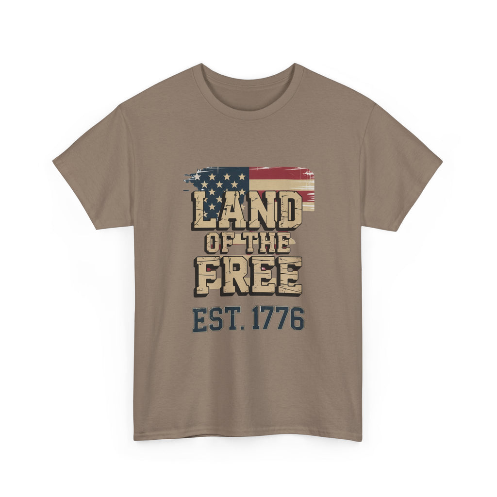 Land of the Free T-Shirt - American Flag EST. 1776 Patriotic Tee