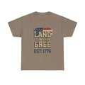 Land of the Free T-Shirt - American Flag EST. 1776 Patriotic Tee