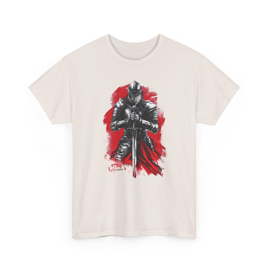 Stand Firm Ephesians 6 Knight T-Shirt | Christian Warrior Armor of God Shirt | Faith Based Sword Knight Graphic Tee