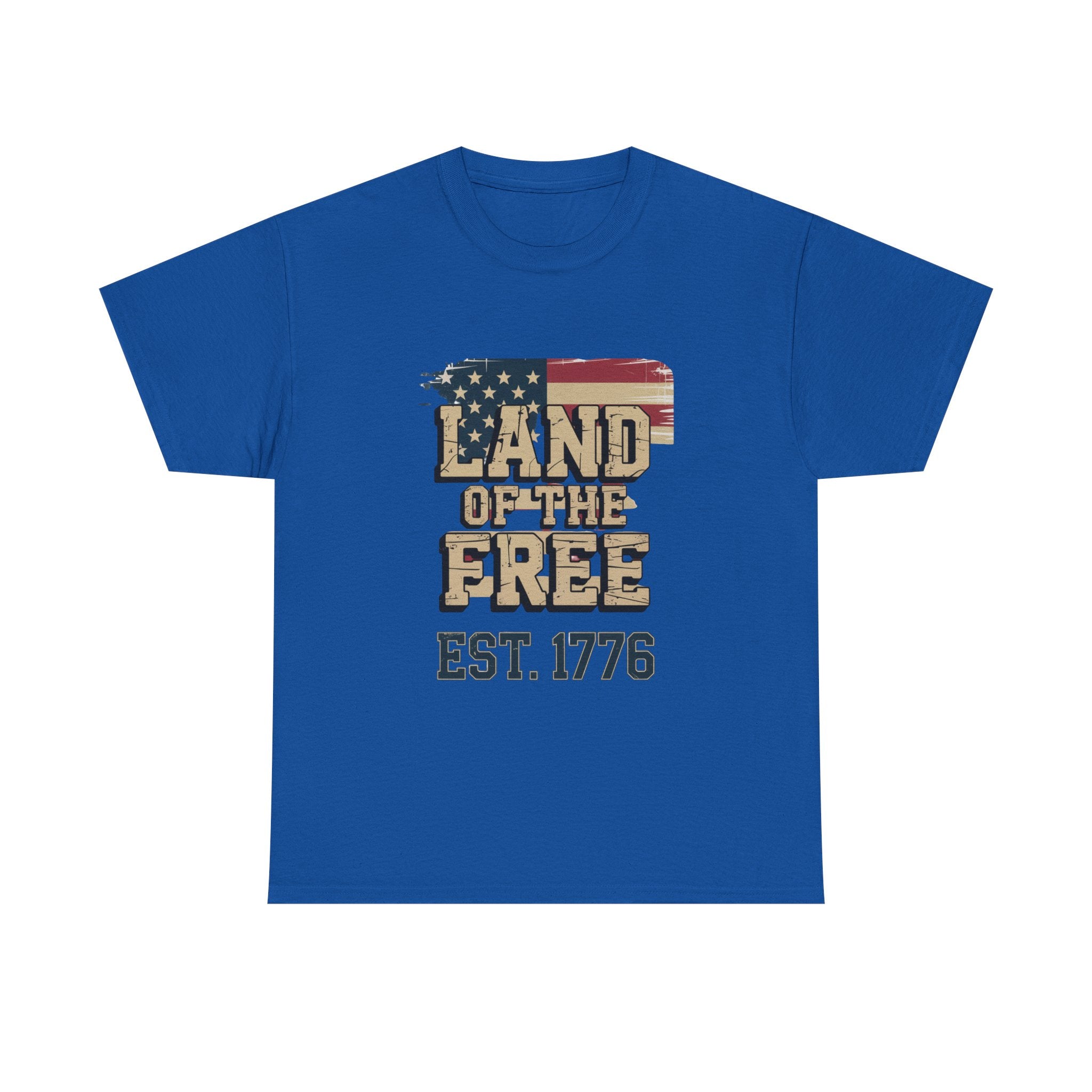 Land of the Free T-Shirt - American Flag EST. 1776 Patriotic Tee
