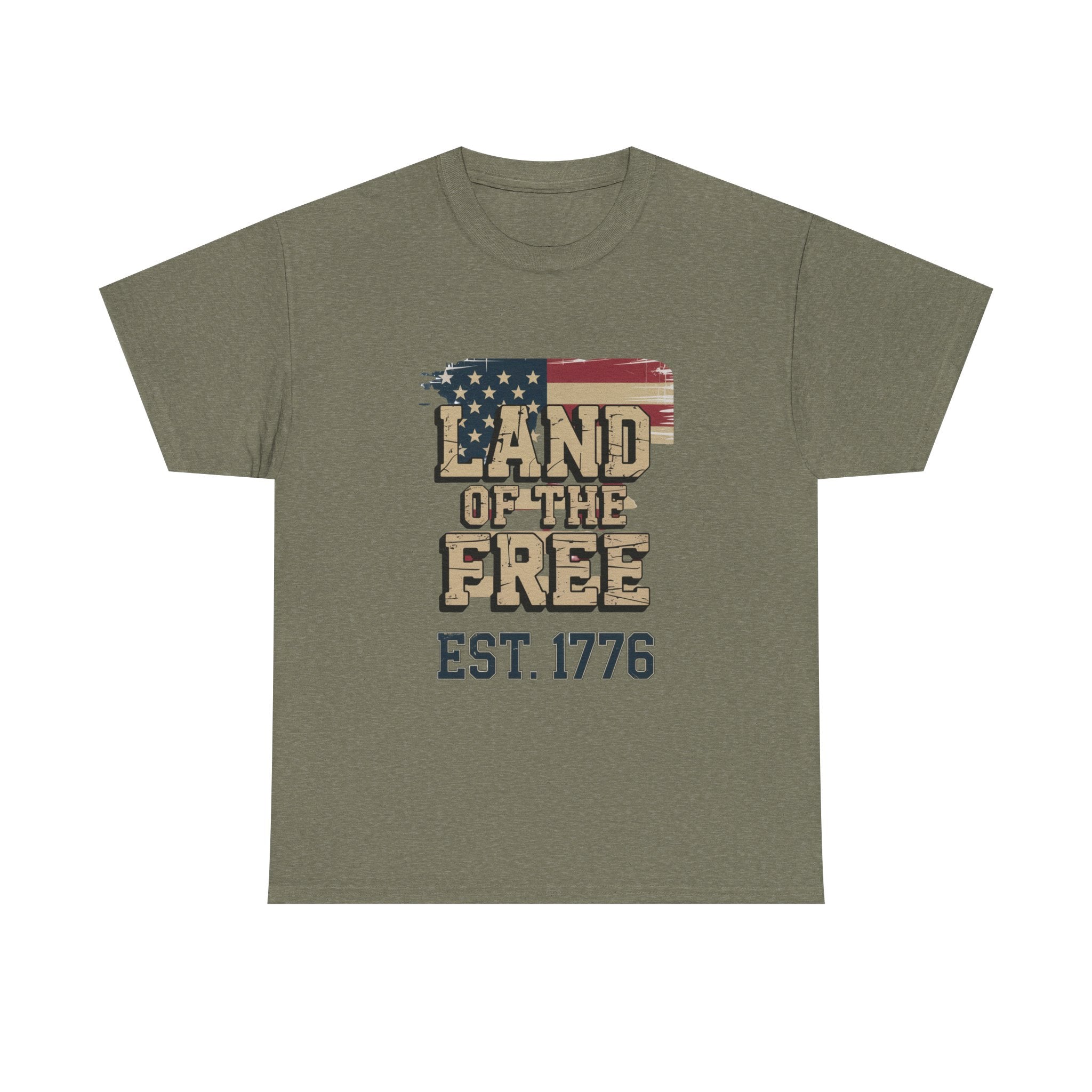 Land of the Free T-Shirt - American Flag EST. 1776 Patriotic Tee