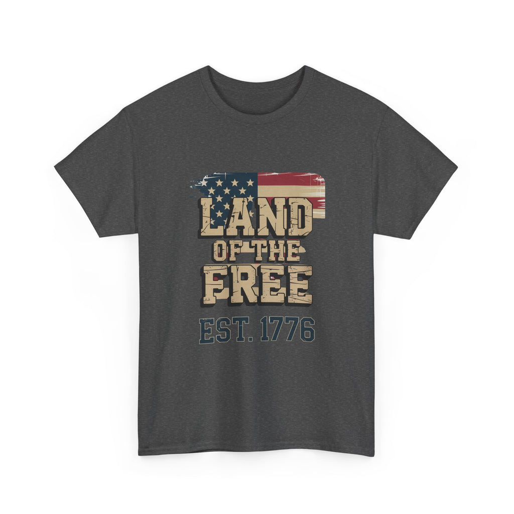Land of the Free T-Shirt - American Flag EST. 1776 Patriotic Tee