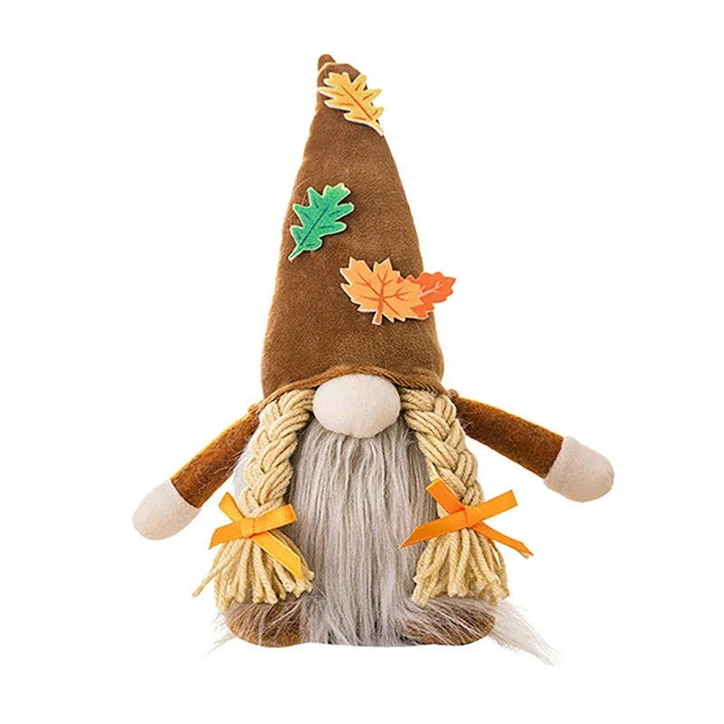 Fall Gnome Maple Leaf Sunflower Plush Faceless Doll Glowing Elf Dwarf Decorations For Christmas Harvest Thanksgiving Decor Gifts