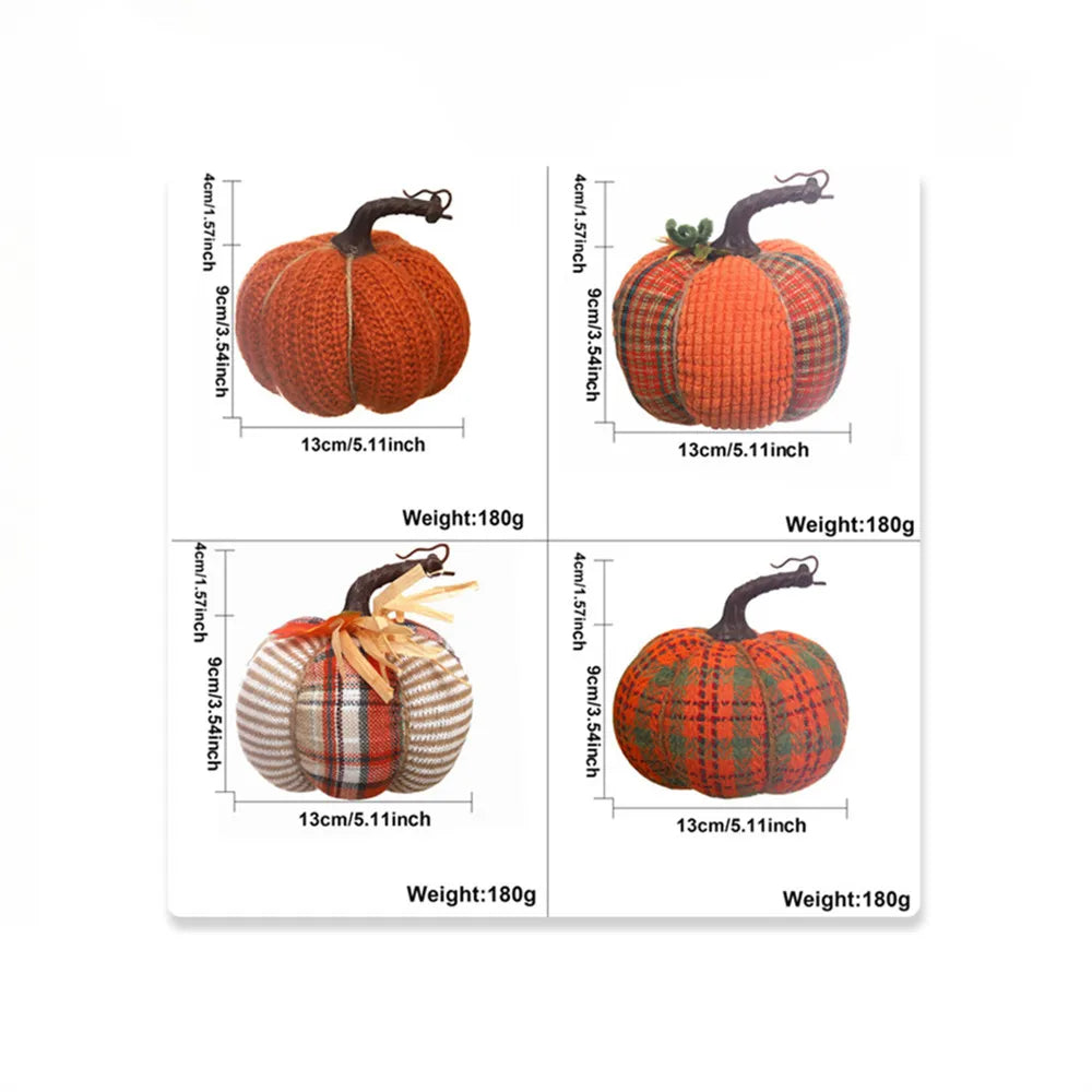 1 Pcs Handmade Fabric Pumpkin Decor Thanksgiving Artificial Pumpkins Autumn Ornament Hallowee Fall Home Table Decoration