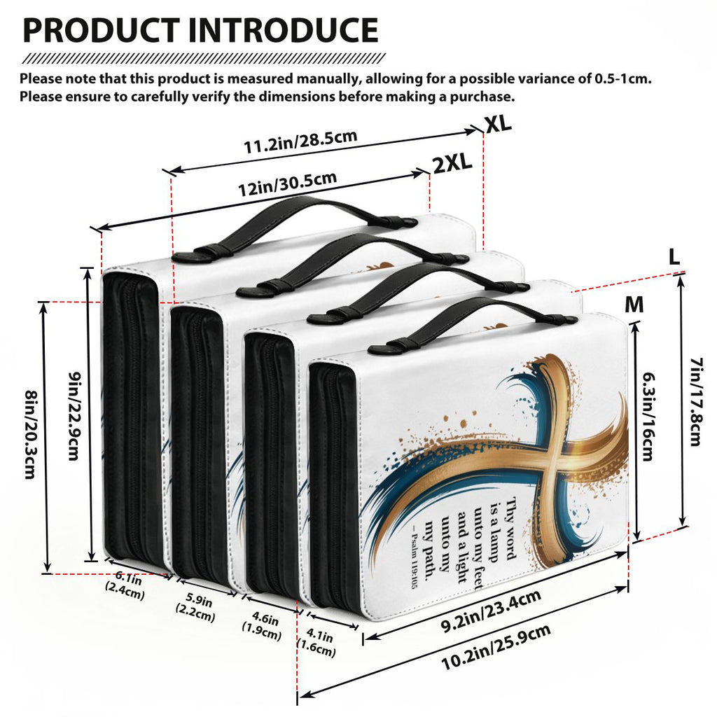 Joshua 1:9 Bible Cover | "Be Strong and Courageous" Cross Design Case | Durable Christian Gift for Men & Women