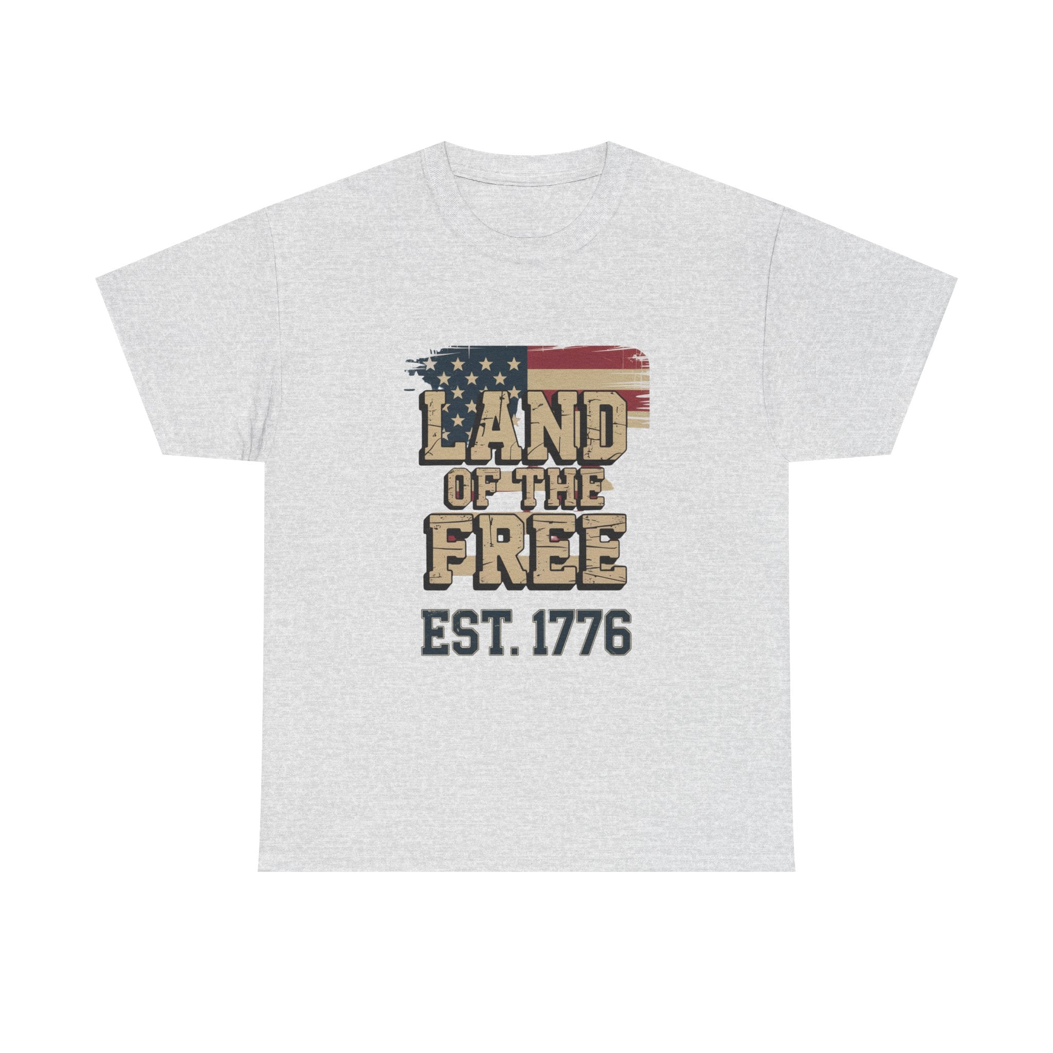 Land of the Free T-Shirt - American Flag EST. 1776 Patriotic Tee