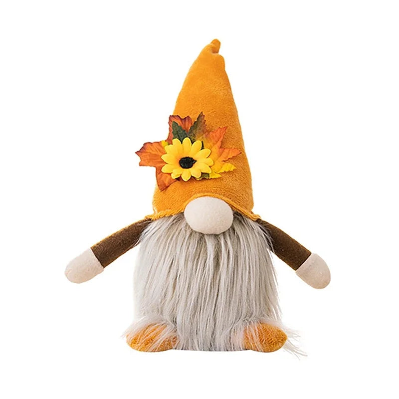 Fall Gnome Maple Leaf Sunflower Plush Faceless Doll Glowing Elf Dwarf Decorations For Christmas Harvest Thanksgiving Decor Gifts