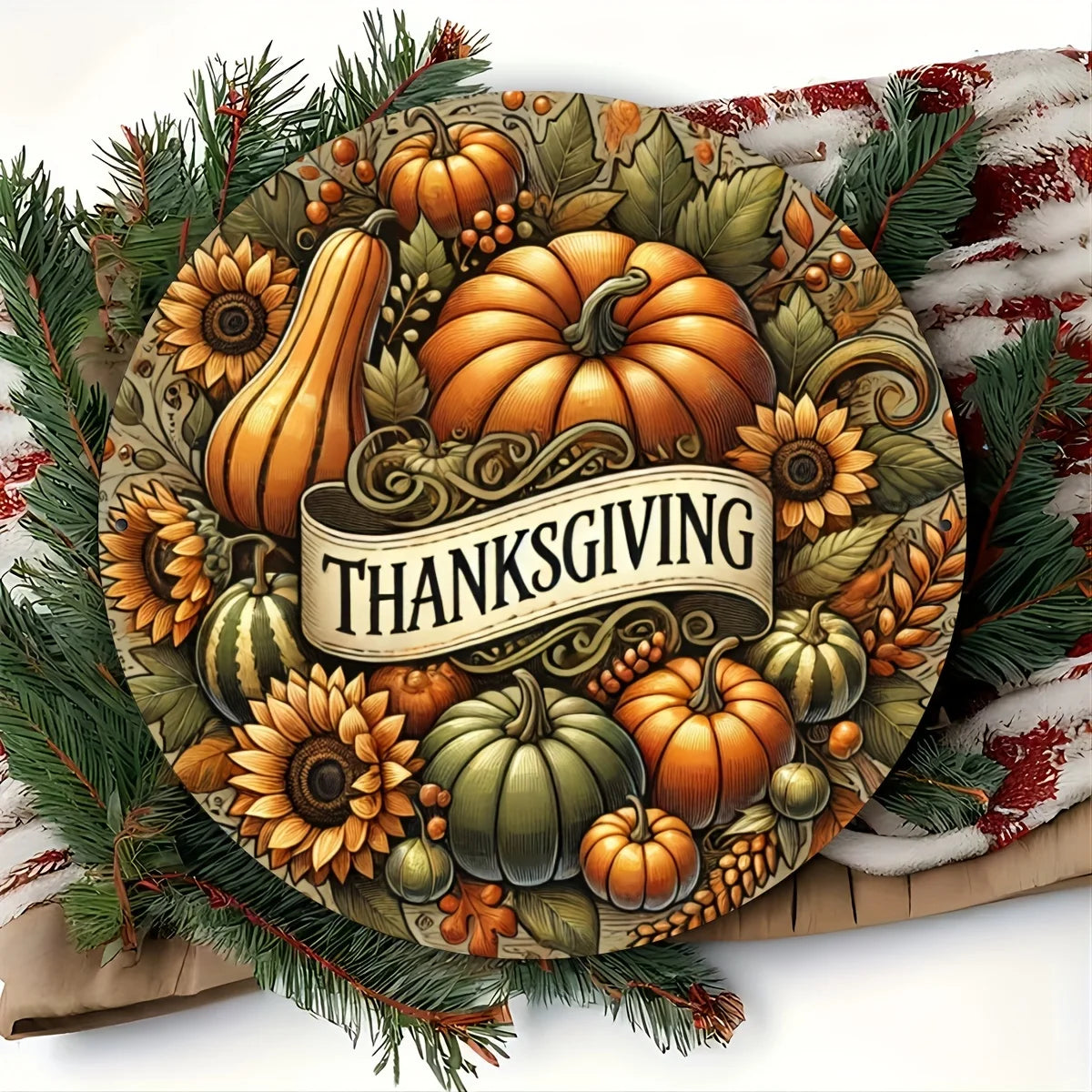 Thanksgiving Vintage Metal Wall Art - Durable Aluminum Sign for Home, Kitchen, or Bar Decor - Unique Gift Idea