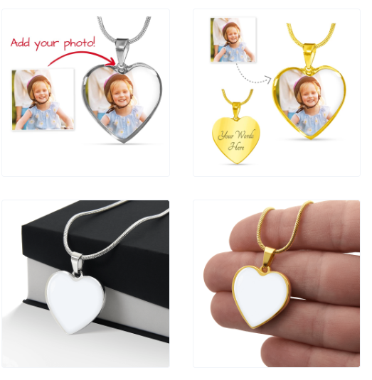 Personalized Photo Heart Necklace – Custom Picture Pendant Gift for Loved Ones