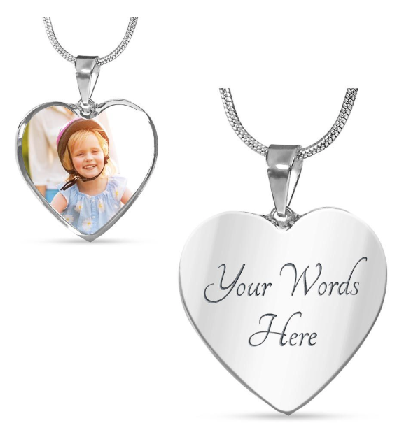 Personalized Photo Heart Necklace – Custom Picture Pendant Gift for Loved Ones