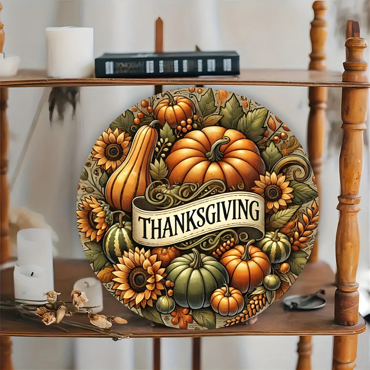 Thanksgiving Vintage Metal Wall Art - Durable Aluminum Sign for Home, Kitchen, or Bar Decor - Unique Gift Idea