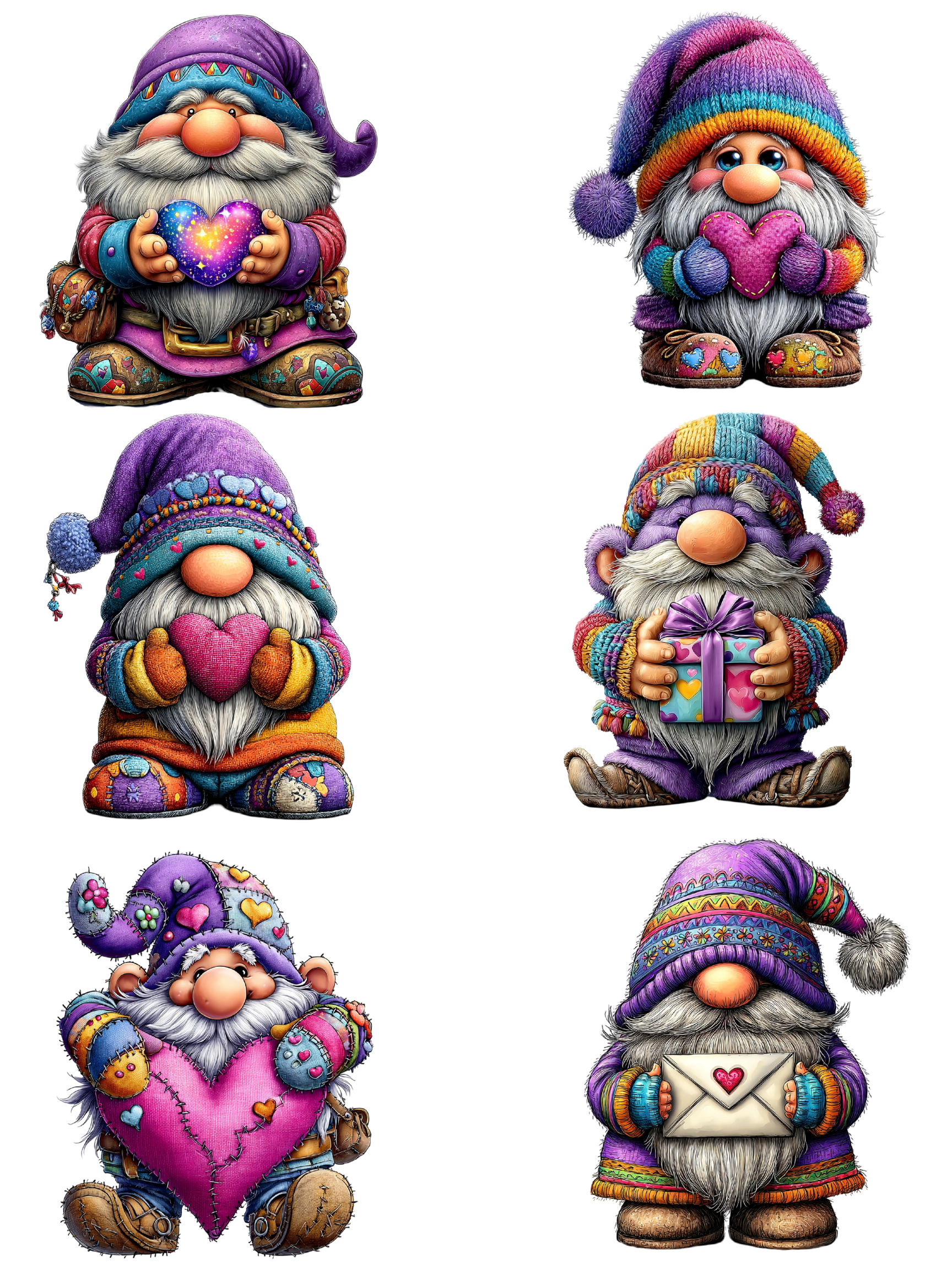 Valentine Gnome Digital Download Bundle – Cute Love & Heart Gnomes