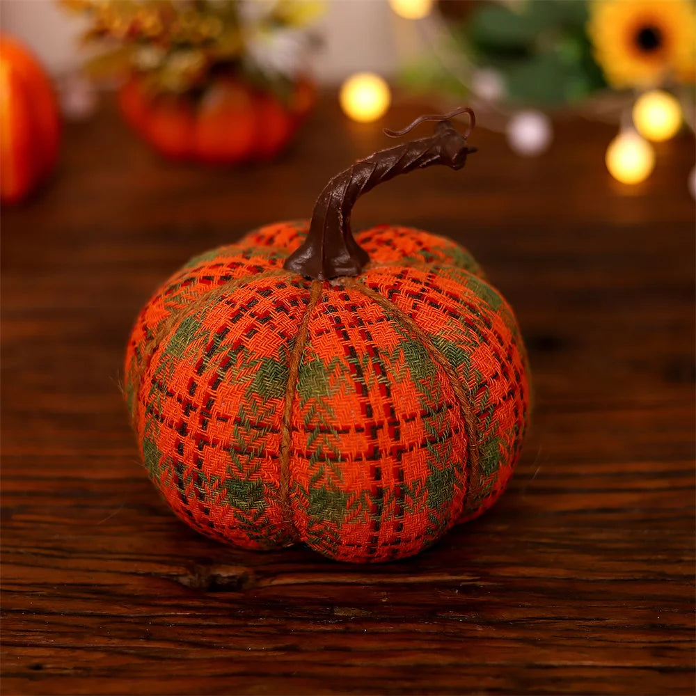 1 Pcs Handmade Fabric Pumpkin Decor Thanksgiving Artificial Pumpkins Autumn Ornament Hallowee Fall Home Table Decoration