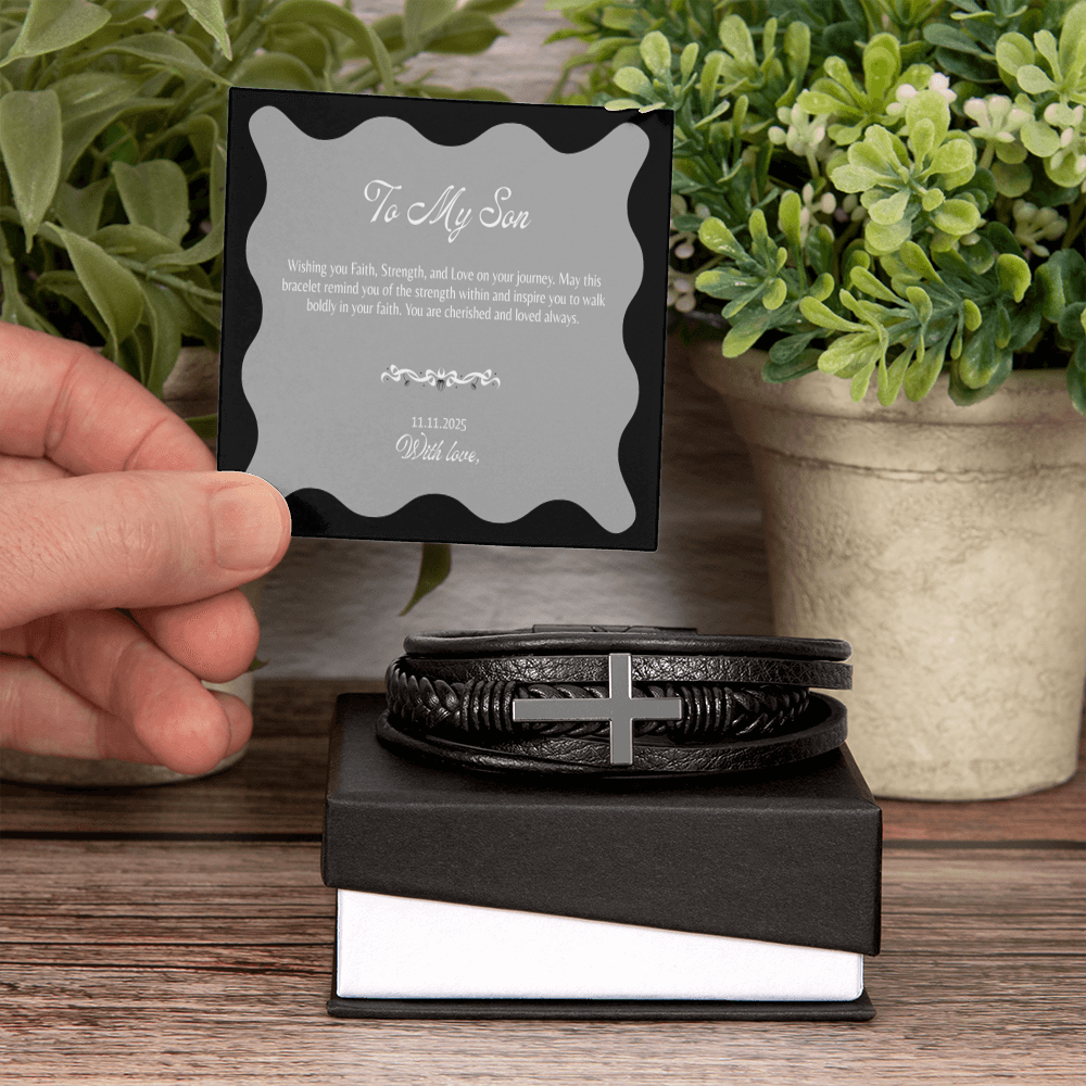 Faith and Strength Men's Bracelet - Christian Gift with a Custom Message