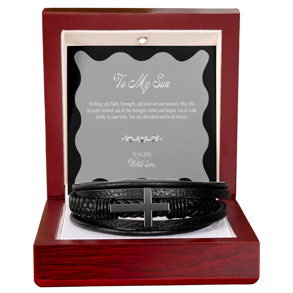 Faith and Strength Men's Bracelet - Christian Gift with a Custom Message