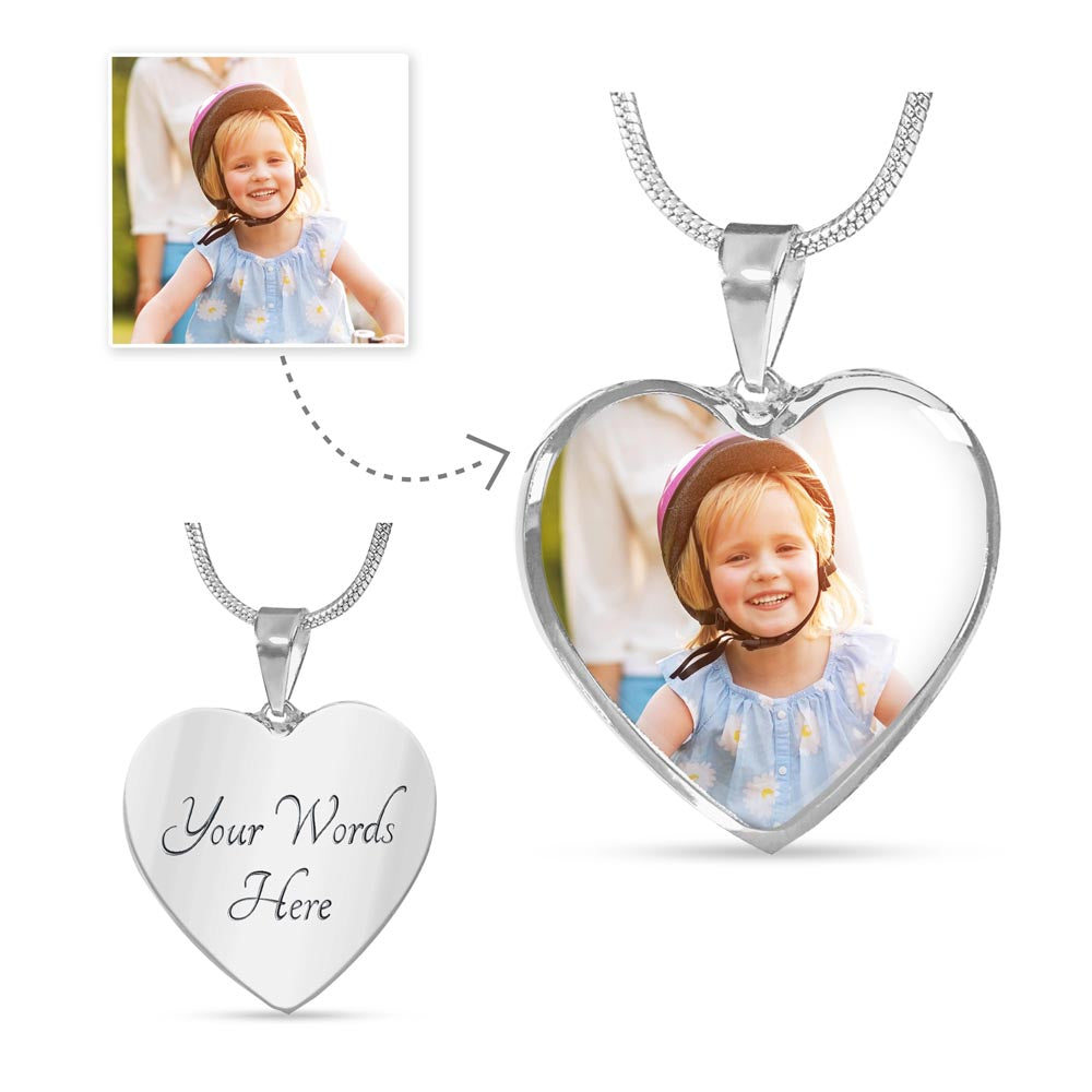 Personalized Photo Heart Necklace – Custom Picture Pendant Gift for Loved Ones