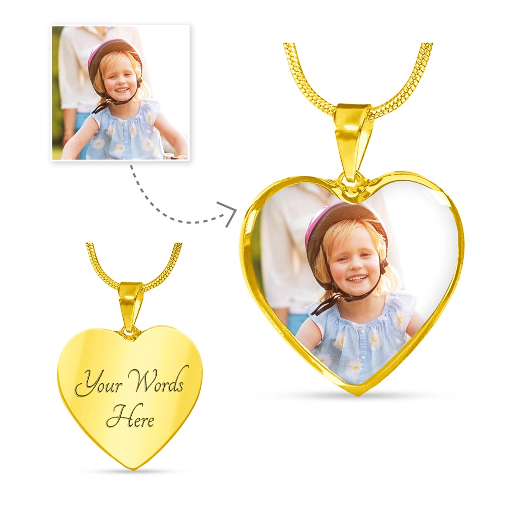 Personalized Photo Heart Necklace – Custom Picture Pendant Gift for Loved Ones