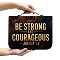 "Be Strong and Courageous" Bible Cover – Joshua 1:9 Scripture Case with Rugged Cross Design – Christian Gift for Men & Boys