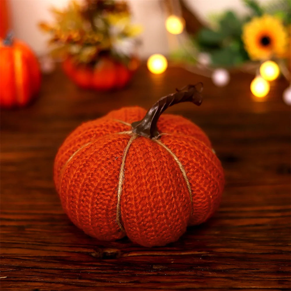 1 Pcs Handmade Fabric Pumpkin Decor Thanksgiving Artificial Pumpkins Autumn Ornament Hallowee Fall Home Table Decoration