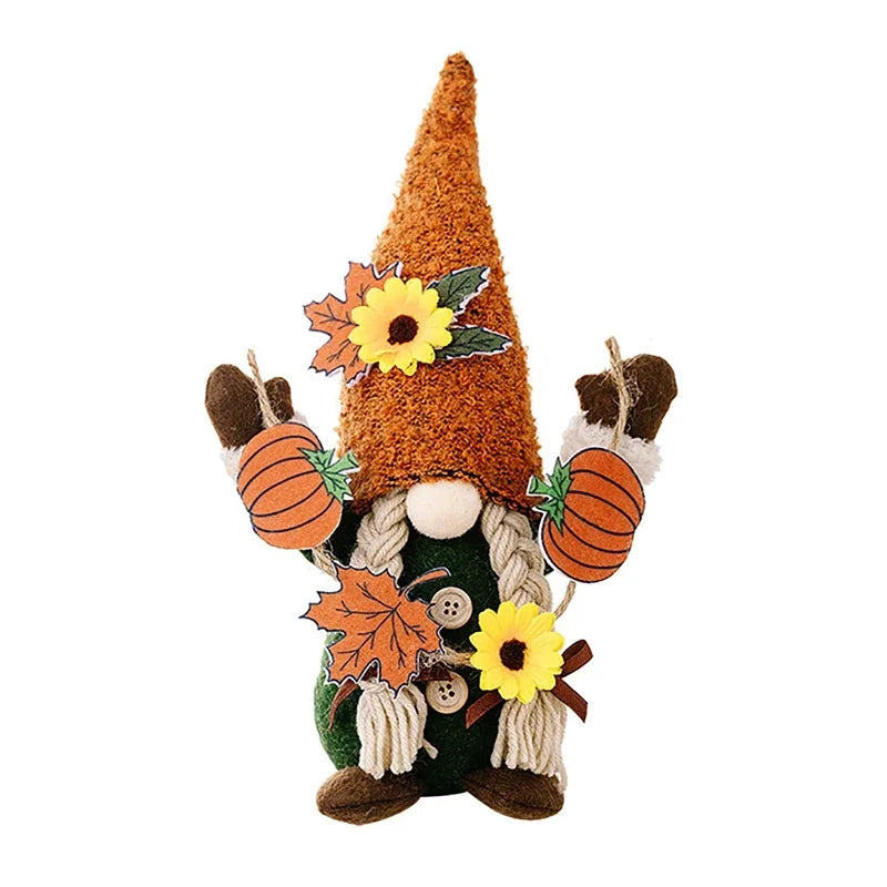 Fall Gnome Maple Leaf Sunflower Plush Faceless Doll Glowing Elf Dwarf Decorations For Christmas Harvest Thanksgiving Decor Gifts