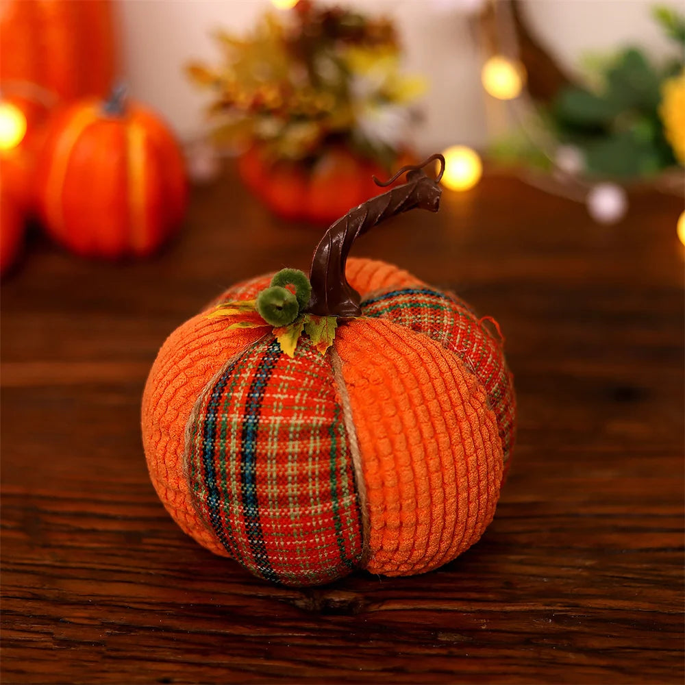 1 Pcs Handmade Fabric Pumpkin Decor Thanksgiving Artificial Pumpkins Autumn Ornament Hallowee Fall Home Table Decoration